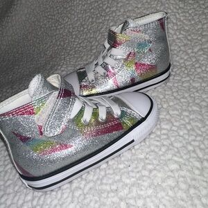 Converse silver high top infant size 7